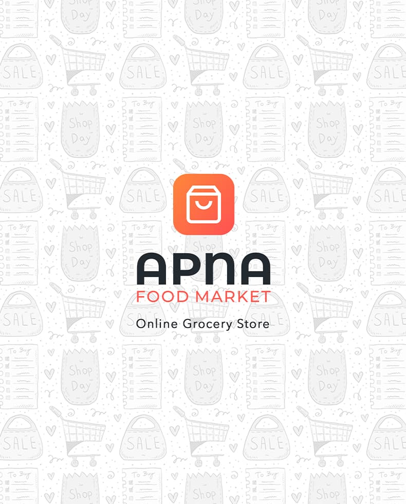 Apna Food Market, Branding, Website